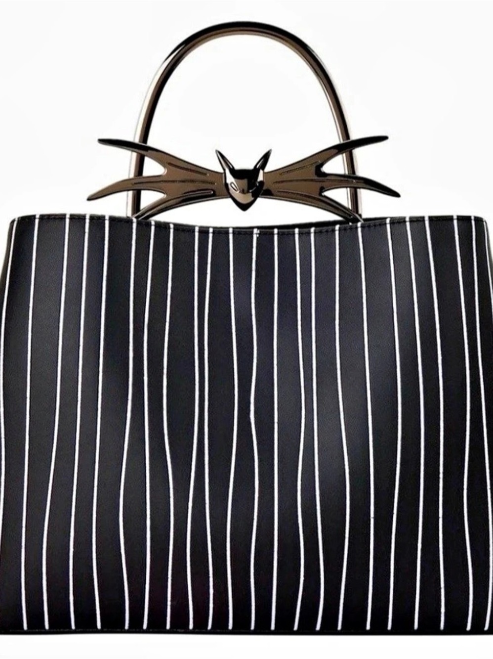Loungefly The Nightmare Before Christmas Jack Stripe Satchel Black & White NWT